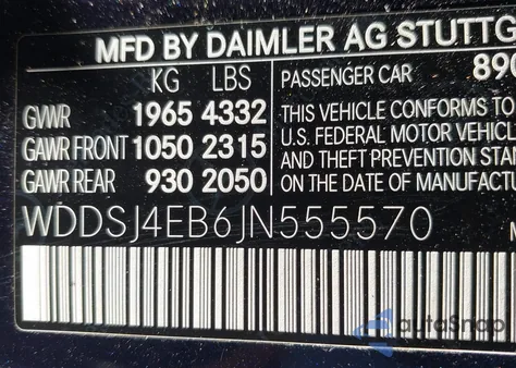 2018 Mercedes-Benz Cla 250 из США, поврежденный, VIN WDDSJ4EB6JN555570